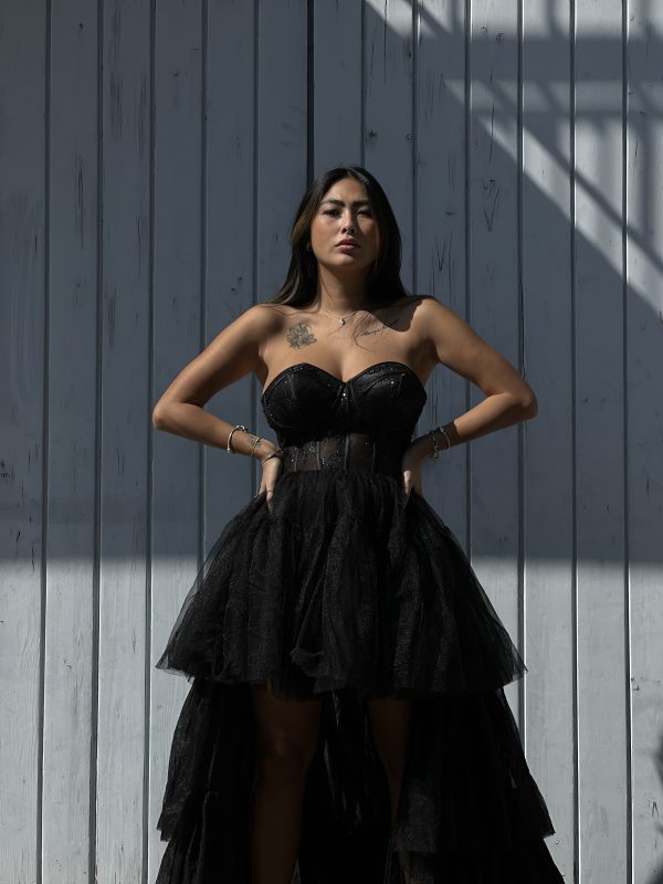 ABITO CON CORPETTO E TULLE