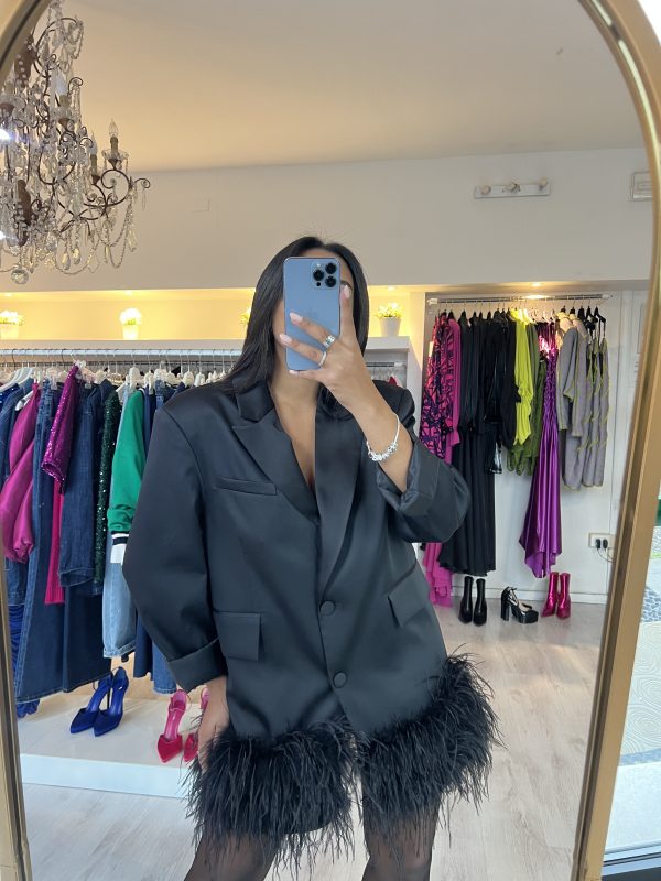 VESTITO A BLAZER CON PIUME